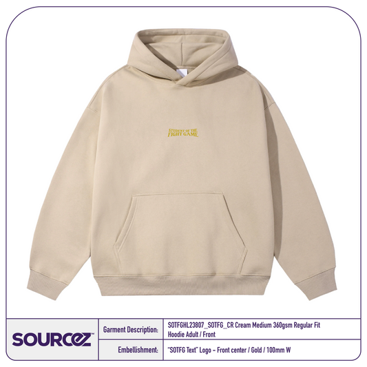 Student of the Fight Game Cream Medium 360gsm Regular Fit Hoodie / Adult