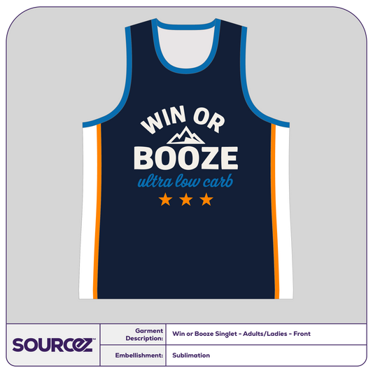 Win or Booze Singlet - Adults/Ladies